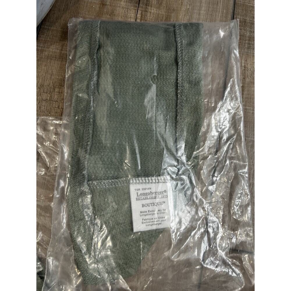 Longaberger Scalloped Boutique Basket Liner Sage green fabric NEW